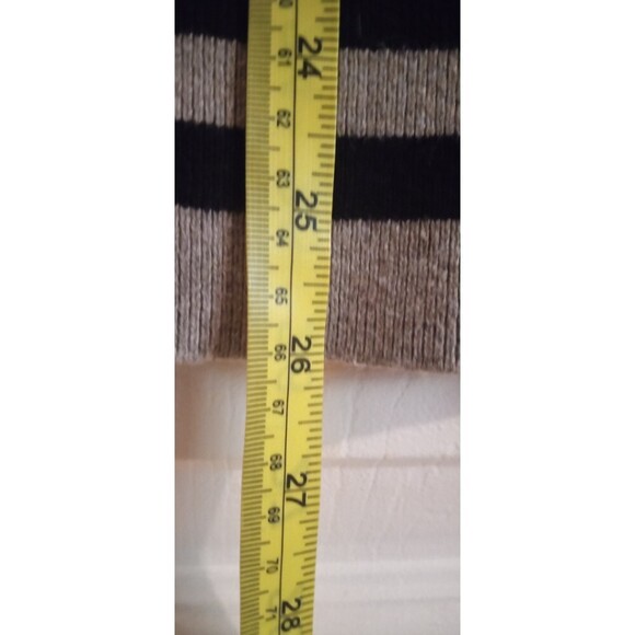 Ann Taylor Loft grey and black wool blend polka dot and strip sweater - Picture 5 of 6